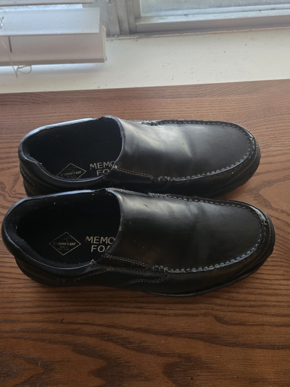 St. John's Bay Black Leather Slip-On Loafers
